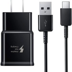 Samsung Galaxy Fast Adaptive Wall Charger with 3ft USB-C Cable & OTG Adapter – Black