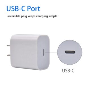 Pintote 20W USB C Fast Charger for iPhone 14/13/12/12 Mini/12 Pro/12 Pro Max, PD 3.0 Wall Plug Charging Cube Power Delivery Block Adapter for Phone 11 Pro Max SE 2020, iPad Pro, AirPods Pro