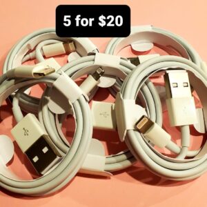 5 USB lighting cables for $20